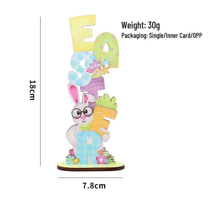 Wooden Rabbit Decoration for Spring Festivals and Easter