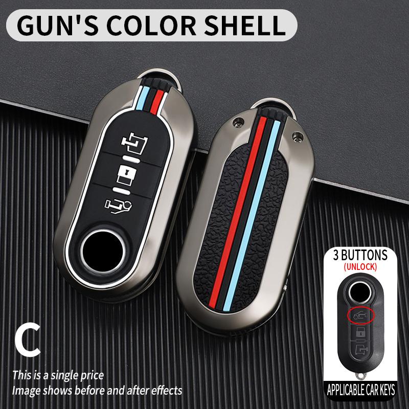 Zinc Alloy Car Key Case Cover Shell Fob for FIAT 500 Ducato Panda Punto 500L Lancia Musa for Citroen Jumper for Peugeot Boxer