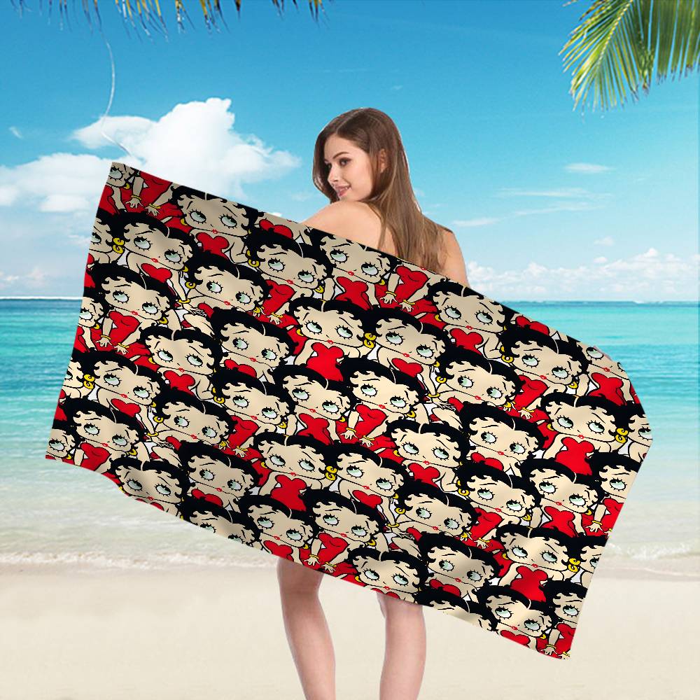 Anime B-Bettys B-Boops Big Microfiber Beach Towels Quick Dry Towel Sand Beach Towels Pool Towel for Travel Swim Pool Yoga