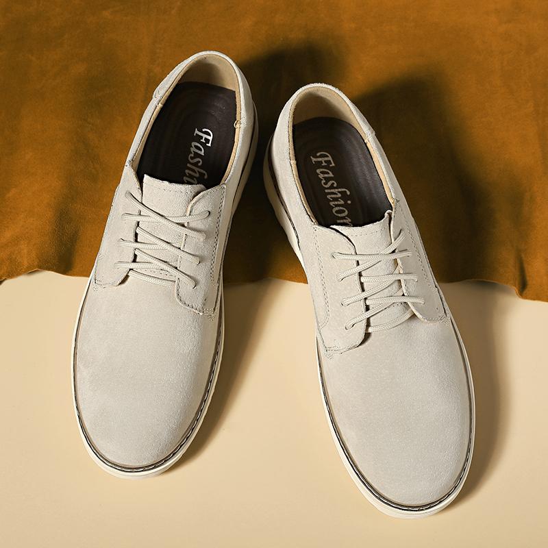 Italian Brand Men's Oxford Shoes Lace Up Thick Soled Wear-resistant Men's Leather Casual Shoes Handmade Sole Driving Shoes