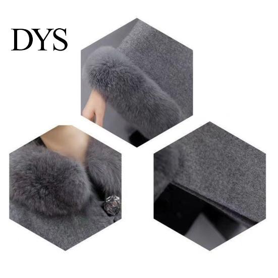 Winter Coat Lady Cape Dolman Sleeves Thick Shawl Loose Stand Collar Solid Cozy Wool Blend Trench Color Faux Fur Decor Warm Daily Wear Work Outdoor