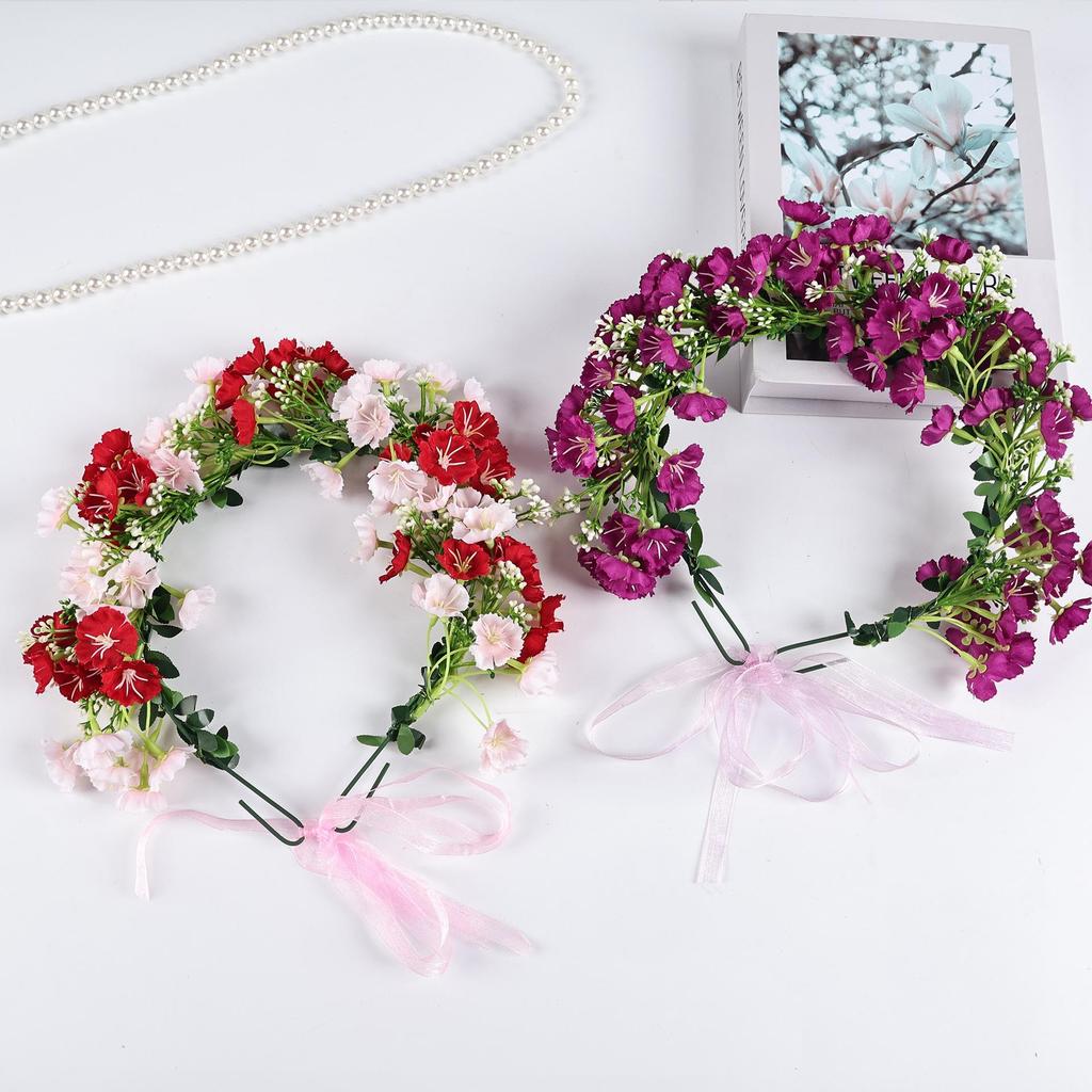 Korean Mori Girl Rattan Flower Headband - Bridal & Children’s Stage Performance Wreath