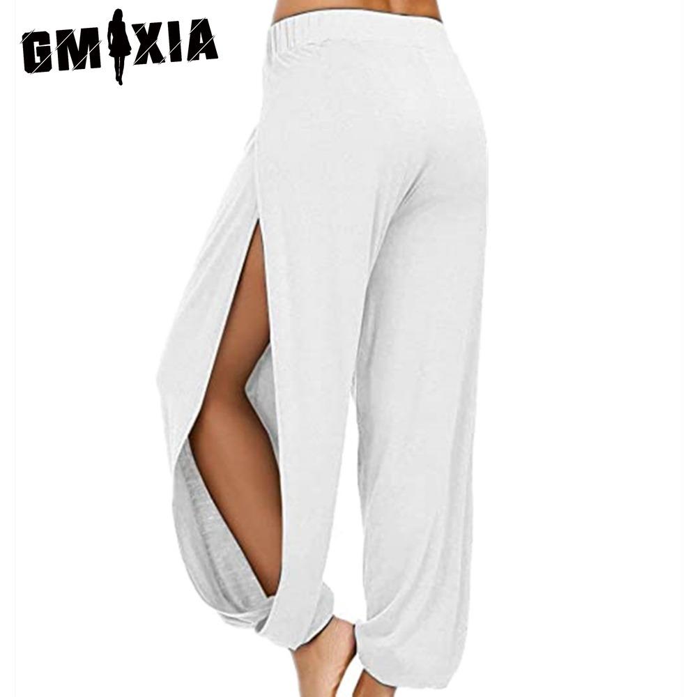 

GMXIA Жіночі Модні Повсякденні Однотонні Штани та Капрі з Принтом L білий