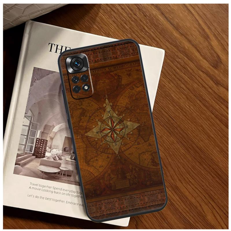 Compass Case For Xiaomi Redmi Note 13 14 9 10 11 12 15 Pro Plus Cover For Redmi 15 C 14C 10C 12C 13C