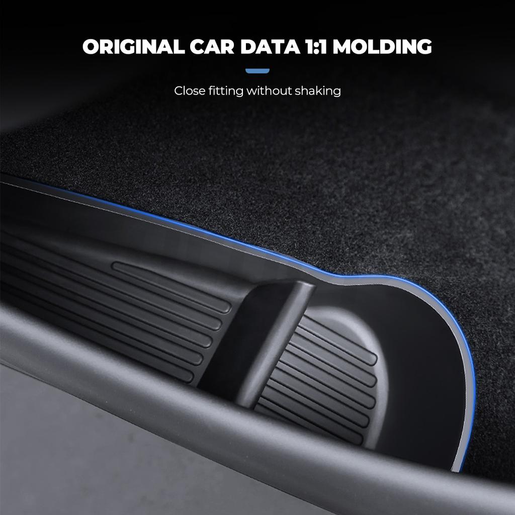Futhope 4pcs Side Door Storage Box for Tesla New Model Y Juniper 2026 Model YL Tray Organizer Front Door Handle Decoration