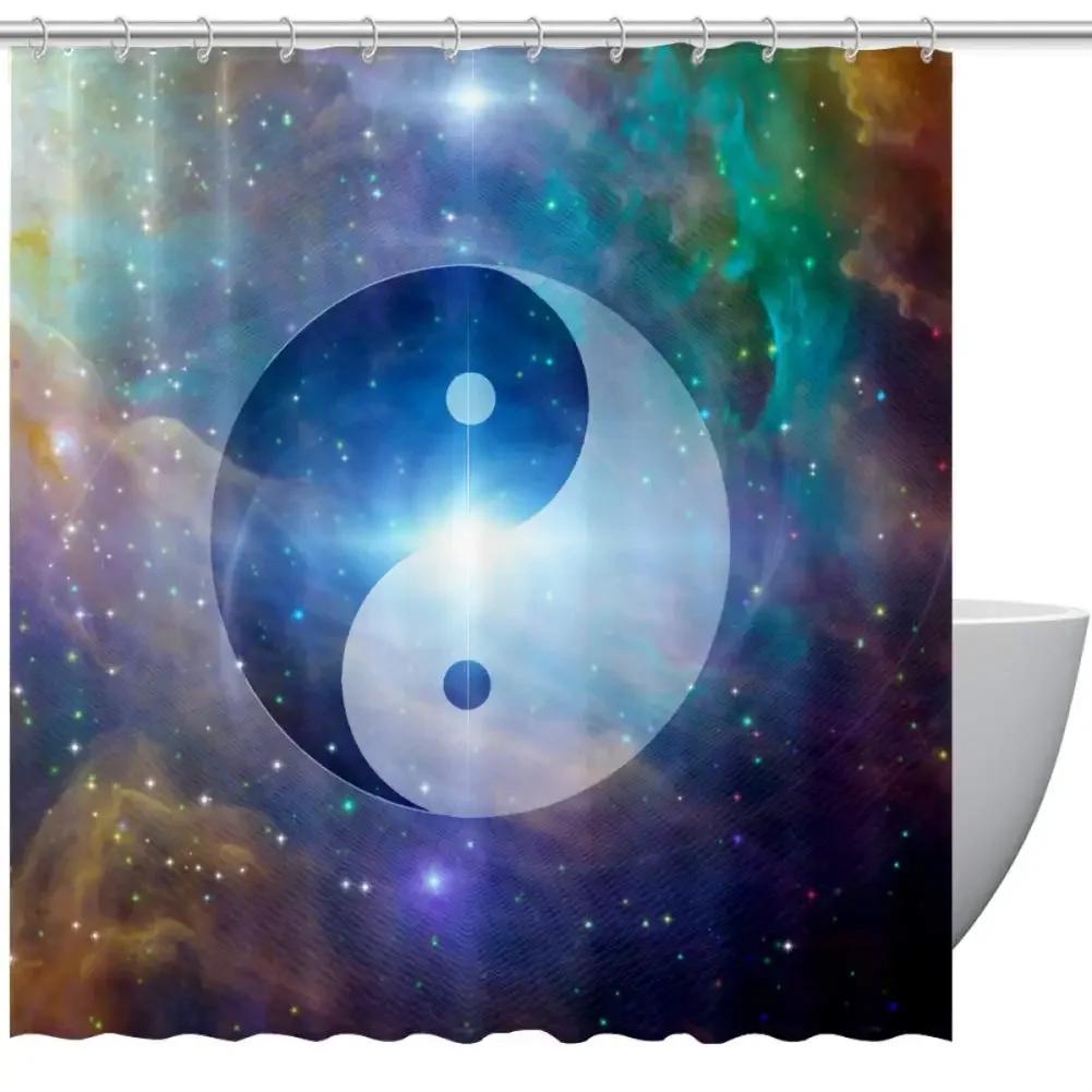 Yin Yang Shower Curtain For Bathroom Boho Trippy Gossip Pattern Psychedelic Art Waterproof Bathroom Shower Curtain Set With Hook