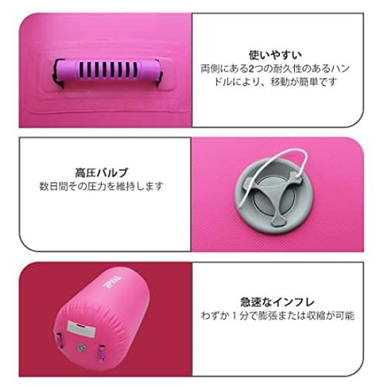 Inflatable Air Roll Barrel Roll Backflip Training Support Mat with Air Pump for and Dance Beginners Gymnastics, Yoga, Workouts, Fitness,