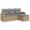 VidaXL Salon de jardin avec coussins 4 pcs beige résine tressée 3218859