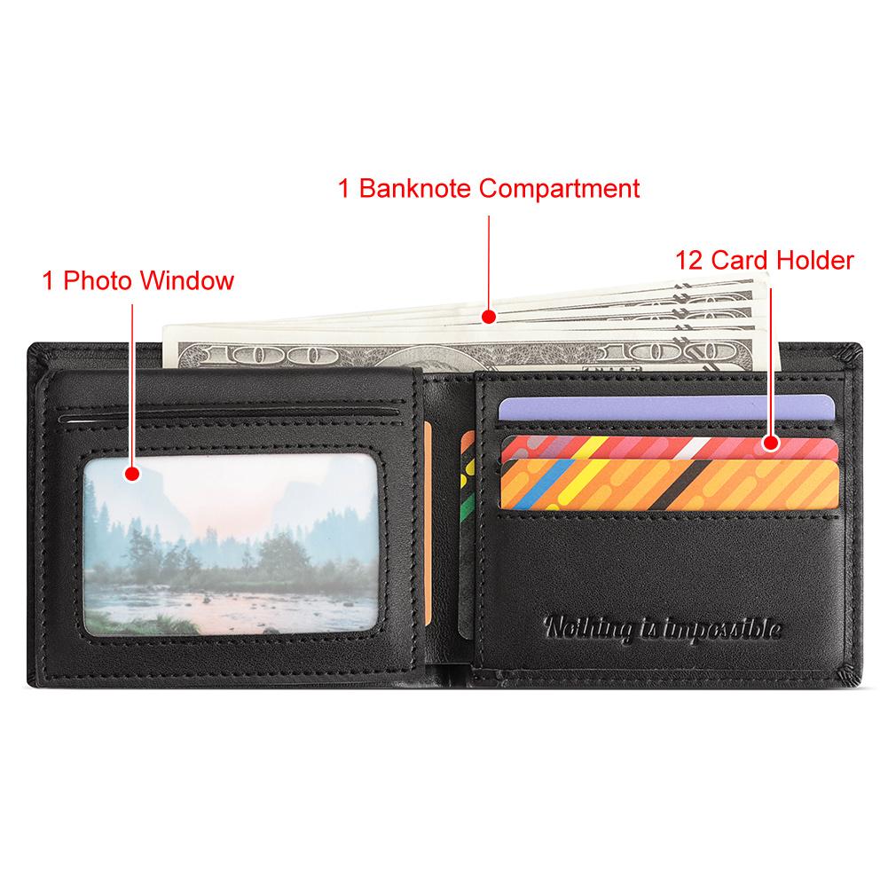 HUMERPAUL Men Wallet Leather Wallet Slim Card Case