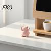 Luxury Cat Sculptures 3D Printed Pink Hugging Figurine, Adorable Sitting Kitten Statue with Raised Paws, Stable Statues Kawaii Desk Car Dashboard