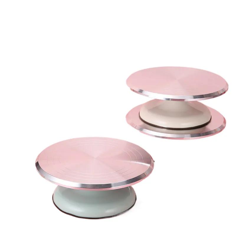 Cake Rotating Table Baking Tool Set Aluminum Alloy Tray Rotating Pasting Machine for Household and Commercial Use