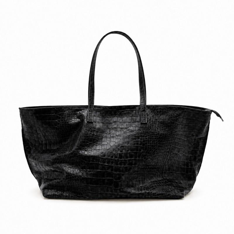 Large Vintage Crocodile Texture Tote Bag