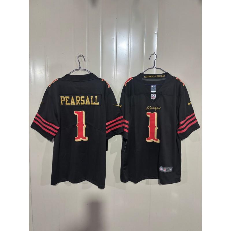 Mens NFL San Francisco 49ers Embroidered Football Jersey Short Sleeve Sport T-Shirt Fans Casual Wear
