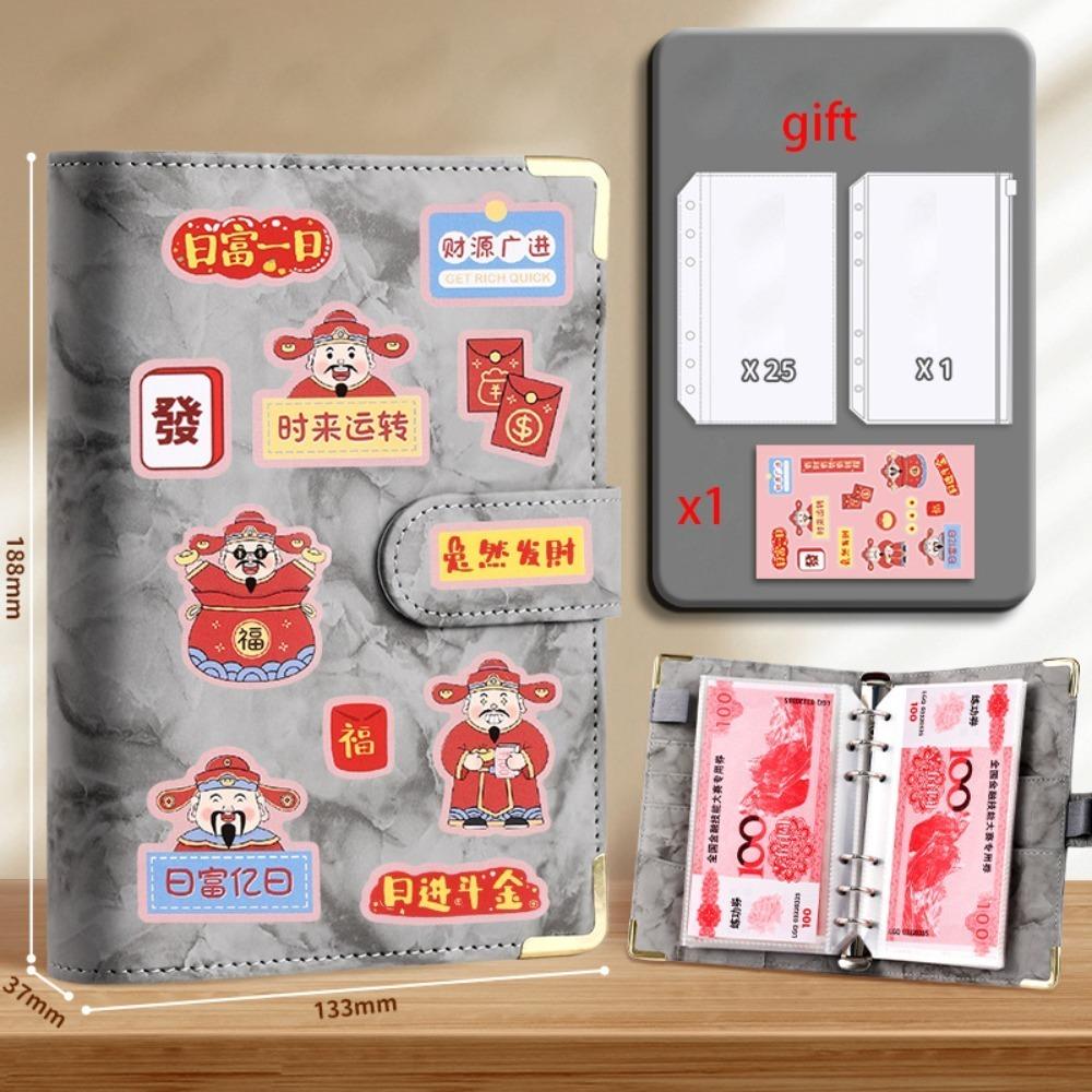 Save Money Envelopes Money Saving Challeng PU Waterproof Mini Binder Savings Challenge Reusable Large Capacity