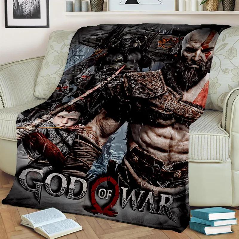 3D hry God of War Hry Kratos HD deka, měkká deka pro domácí ložnici Pohovka Pohovka Piknik Cestovní přikrývka do kanceláře pro děti