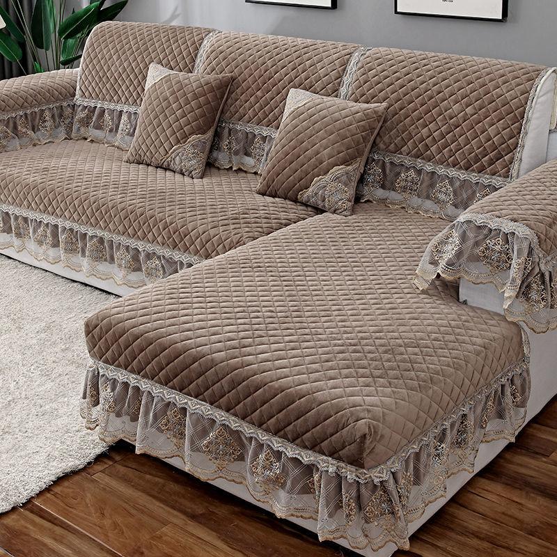 

Роскошные однотонные комплекты диванов, чехлы для диванов, толстые чехлы для диванов, L-образные чехлы для диванов, полотенца, кружевной декор, чехлы для диванов для гостиной 80*160