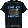 Siegel der Zustimmung Meme Lustige Reaktion T-Shirts Unisex Damen Baumwolle Humor Streetwear T-Shirt Kurzarm Unisex Lockere Kleidung