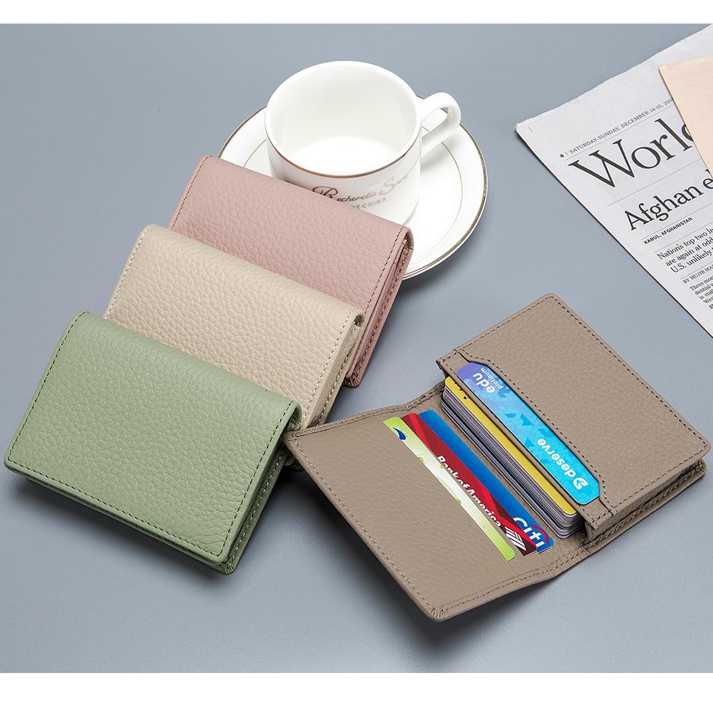 Borsa per biglietti da visita multifunzione, casual, primo strato, borsa da trasporto per mucca, porta biglietti da visita, porta monete creativo per uomo