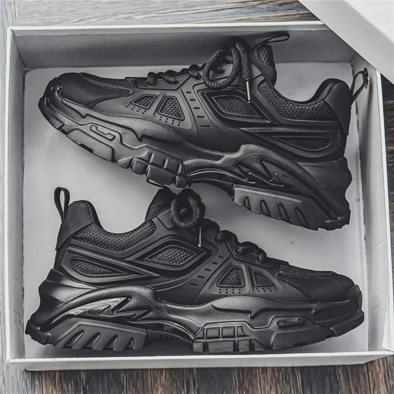 

Мужские модные кроссовки из дышащей сетки 2025 года на весну — повседневные, низкие, на толстой подошве для папы-подростков 39