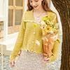 Doll Collar Knitted Cardigan Women's Spring Clothing New Hollow Thin Sweater Jacket Thin Top