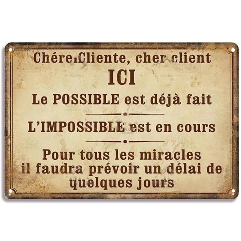 Vintage Funny Metal Tin Sighs Place Des Aperos Plaque For Bar, Pub, Club, Wall Decor, Iron Painting Retro Home Decorative Plate