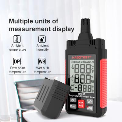 HABOTEST HT607 digital hygrometer Handhållen temperatur- och fuktmätare Termo-hygrometer LCD
