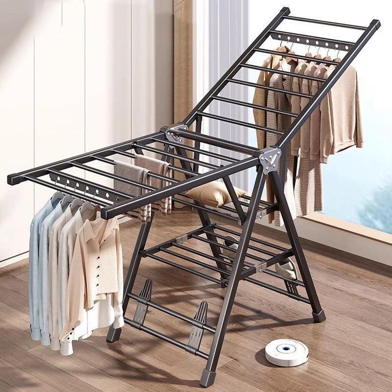 Wing-shaped Multi-purpose Folding Clothes Rack for Home, Bedroom, and Balcony