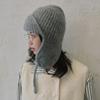 Earmuff Winter Knitted Cap Warm Wool Blend Hat Fashion Pilot Hat  Unisex