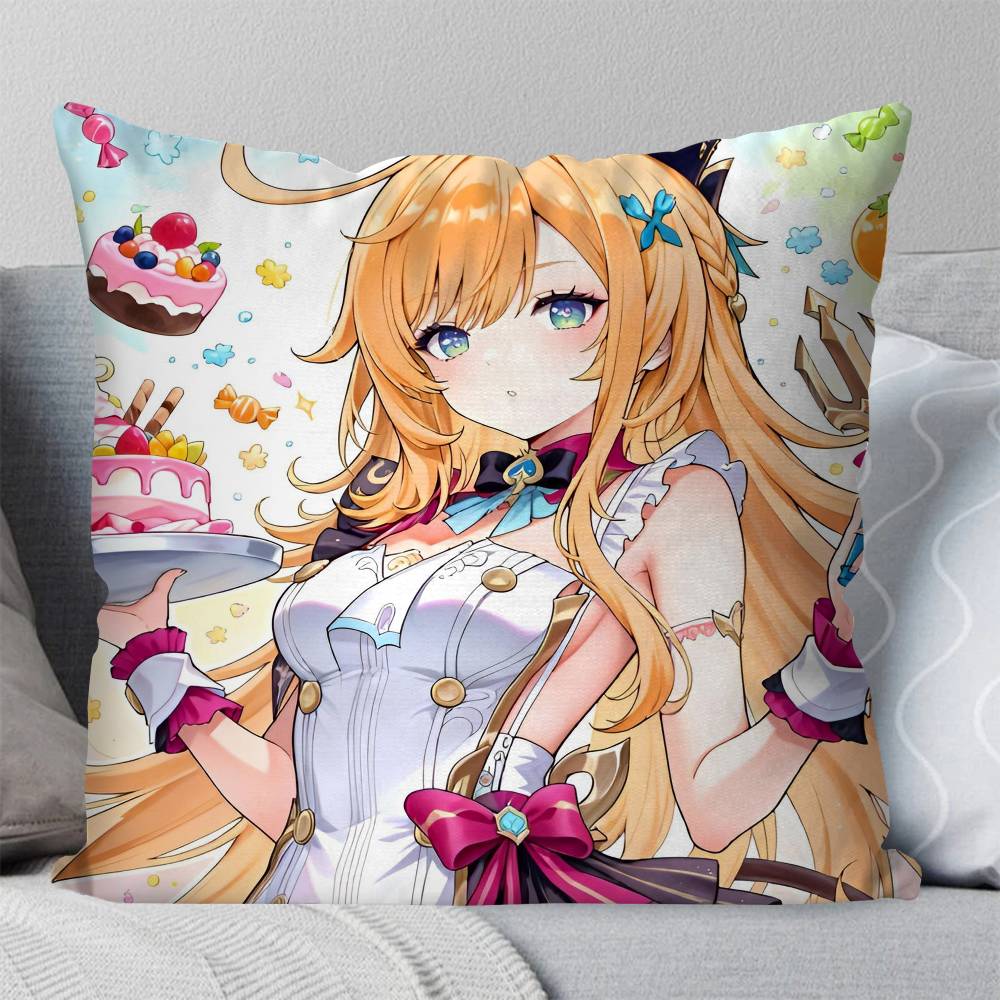 Game Genshin Impact Escoffier Pillow Case Square Pillow Bedroom Sofa Leisure Comfort Cushion Car Living Room Home Decoration