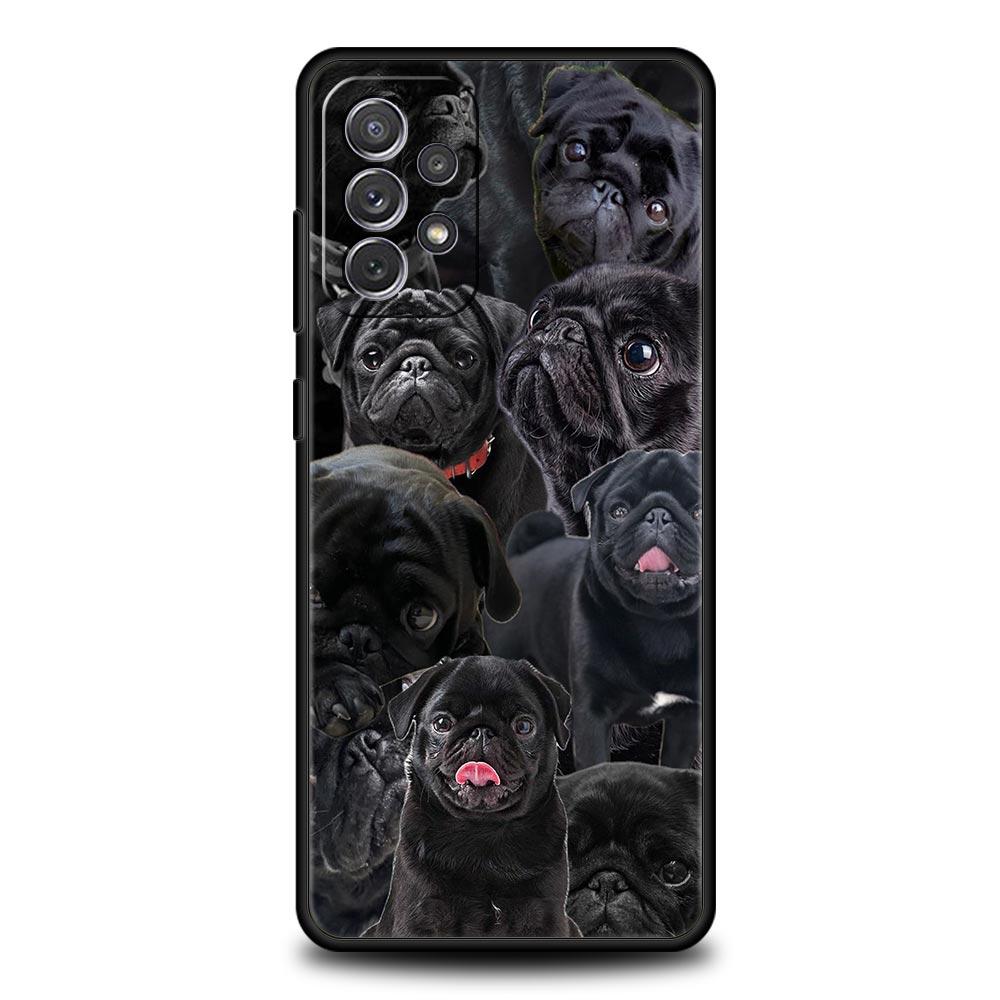 Animal Black Pug Close Up Phone Case For Samsung Galaxy A17 A07 A55 A35 A25 A15 A05 A33 A31 A21s A13 A41 A73 A53 A51 A71 Cover