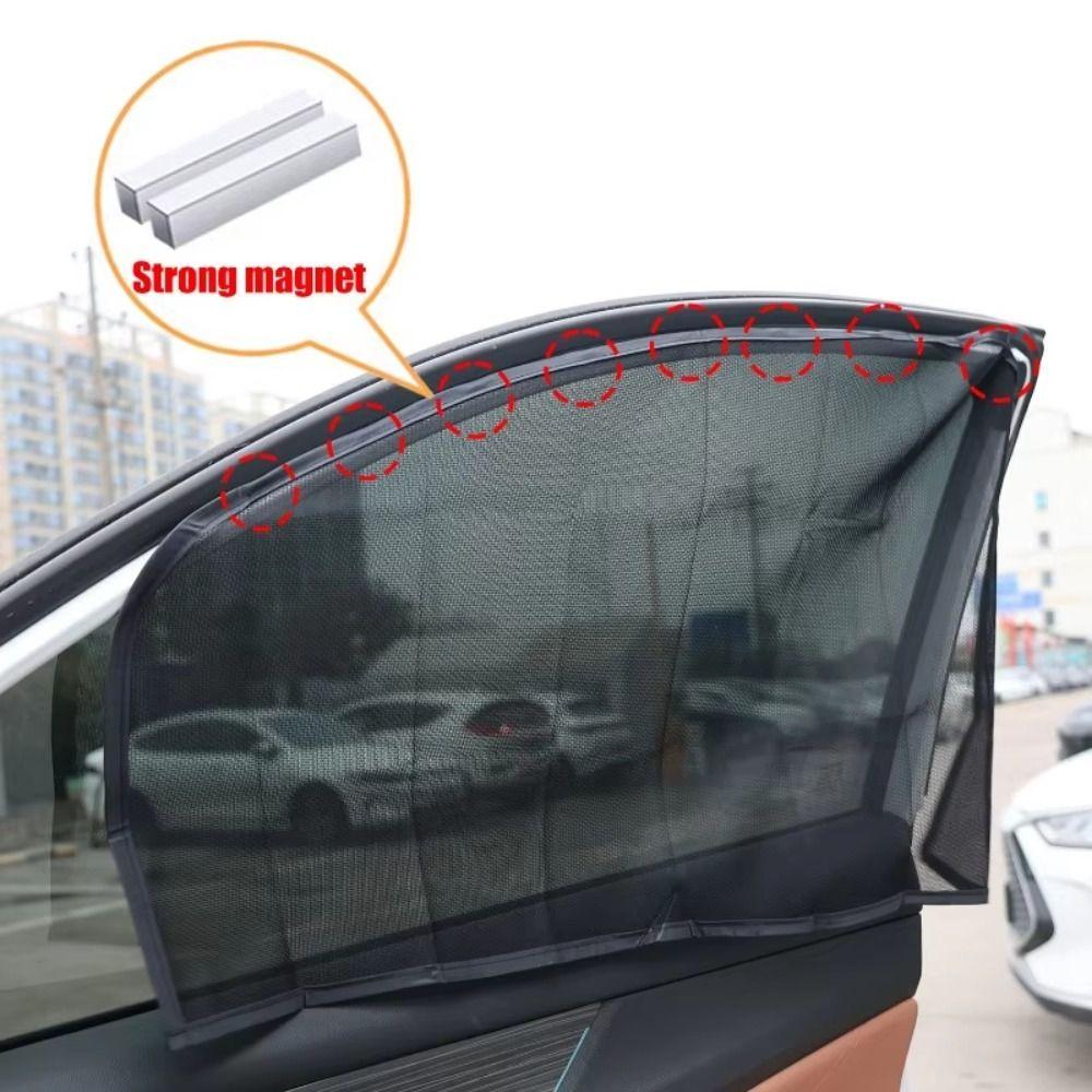 4 PCS Magnetic Design Car Window Sunshade Cover Mesh Material Car Privacy Shield  Rear Window