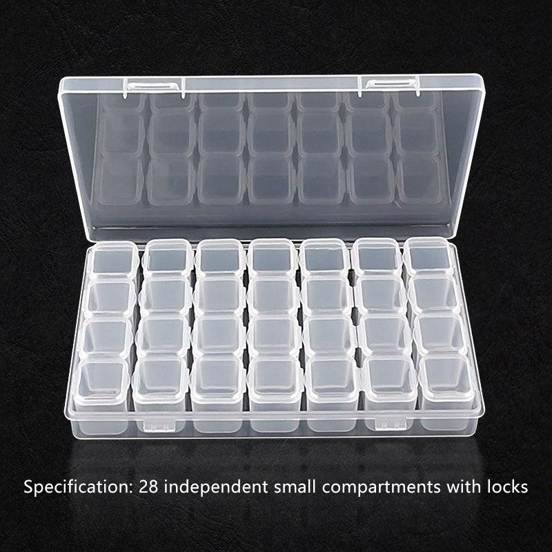 28 Compartment Adjustable Clear Plastic Storage Box For Jewelry Earrings Beads Screws Small Accessories Storage Box