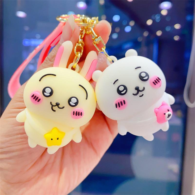 Chaveiro Jiyikawa de Desenho Animado Criativo Chaveiro Usaki Fofo Boneca Tridimensional de PVC Acessórios de Bolsa Masculinos e Femininos