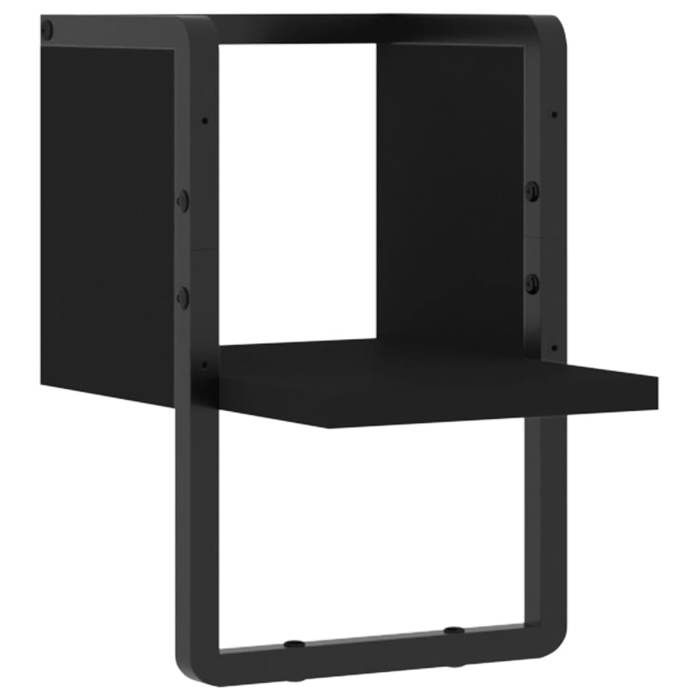 VidaXL Wall Shelf with Bar Black 20x25x30 Cm 836273