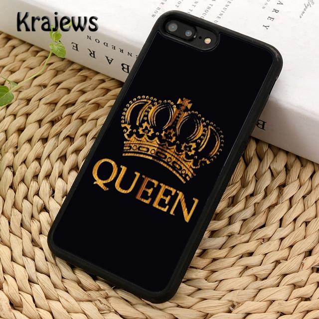Krajews KING Queen Crown Letter Soft Phone Case Cover For iPhone 17 Air 16 15 14 plus 11 12 13 pro max Plus coque Fundas