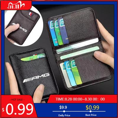 GLC GLB Portable Wallet PU Leather Credit Card Wallet Purse Card Holder For Mercedes Benz AMG W204 W205 W203 W211 W201 W210 W10