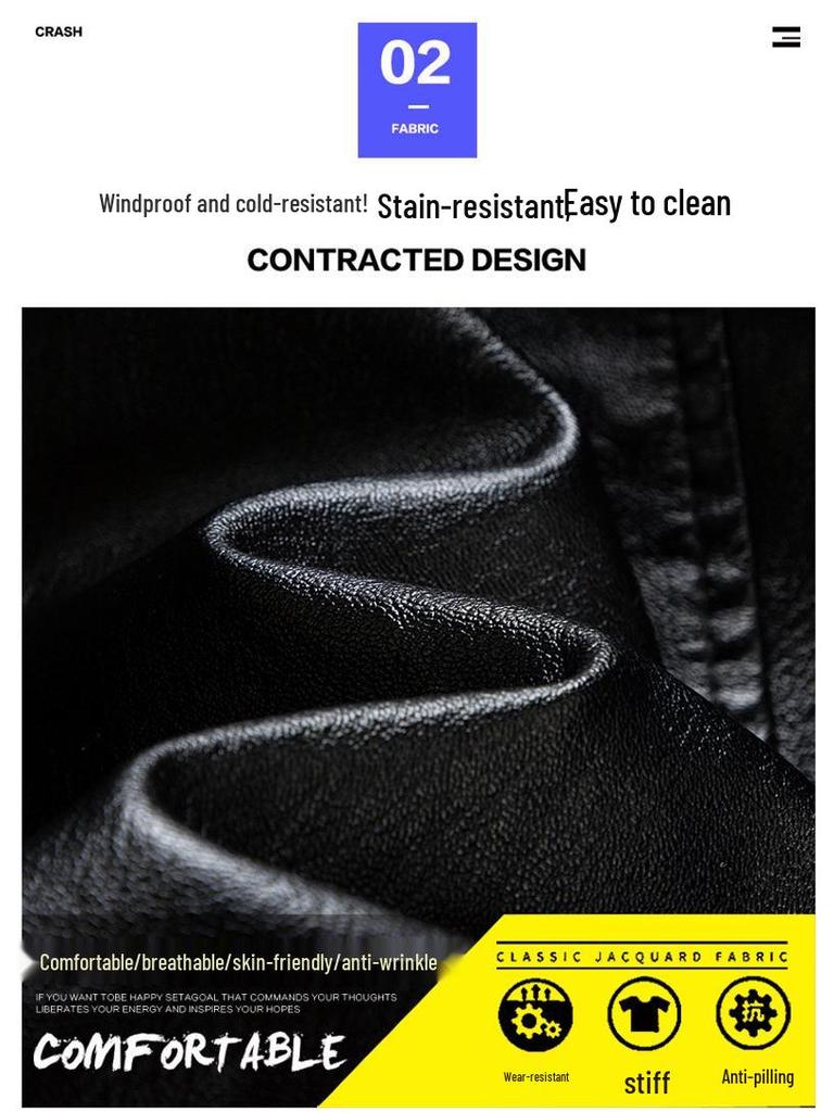 Korean Slim Fit Men's Leather Jacket – Spring/Autumn Business Casual Biker Style