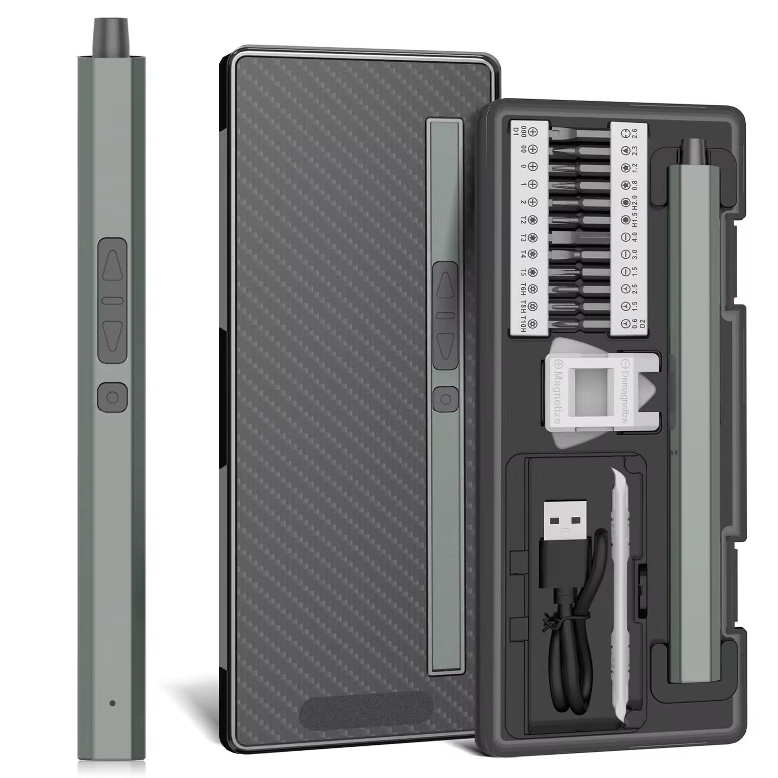 

Набор прецизионных электрических отверток 30 в 1 светодиодные мини-электроинструменты 5 крутящих моментов 5/32 дюйма шестигранные магнитные биты для ремонта очков для ПК телефонов