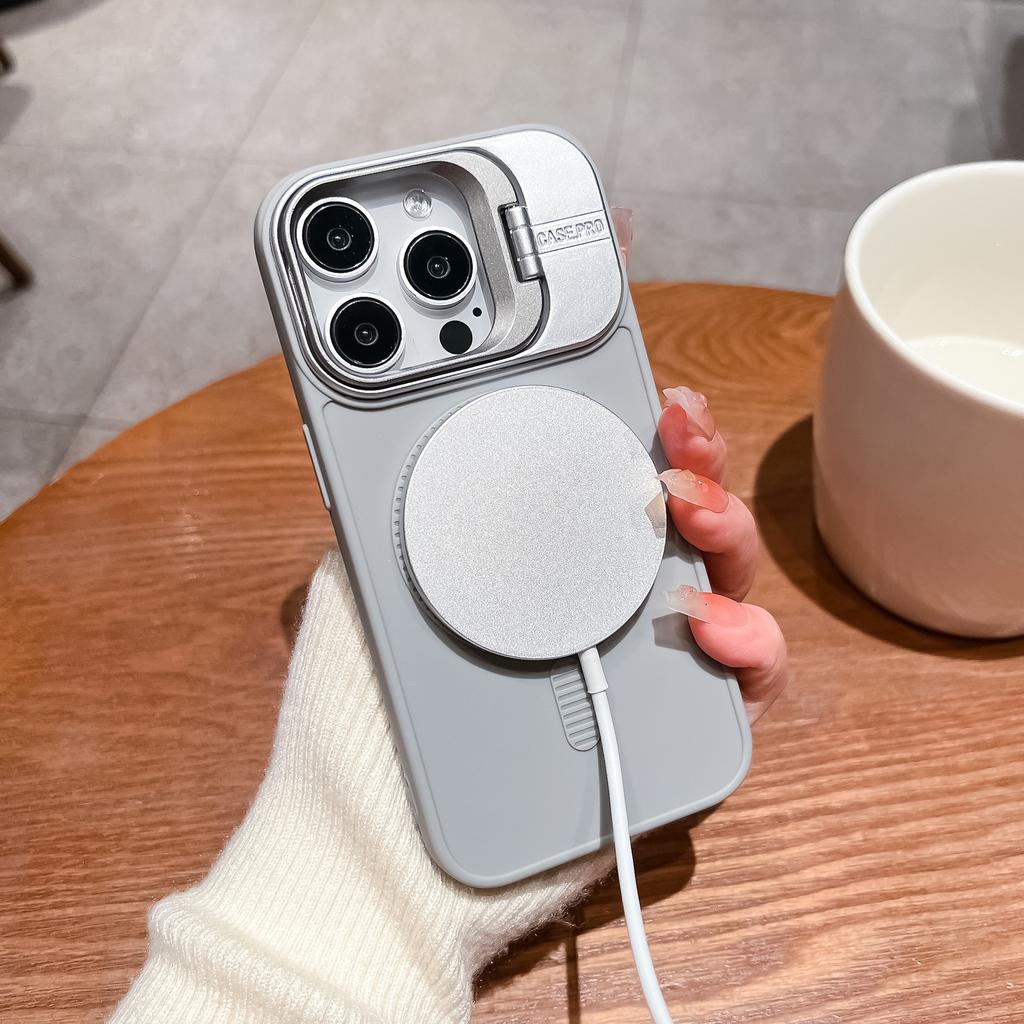 Lightning Magnetic Suction Bracket Large Window Suitable for IPhone16PRO Mobile Phone Case Apple 13 Protective Case Soft Case 15