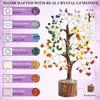 Crocon Seven Chakra Gemstone Tree Feng Shui Figurine Money Bonsai Good Luck Reiki Healing Crystals Wealth Room Table Décor