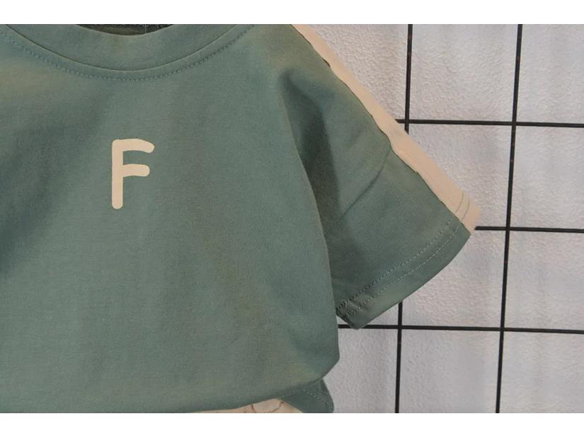 2023 Boys' Korean Style Summer Suit: Lettered Short-Sleeve Tee & Fashionable Shorts
