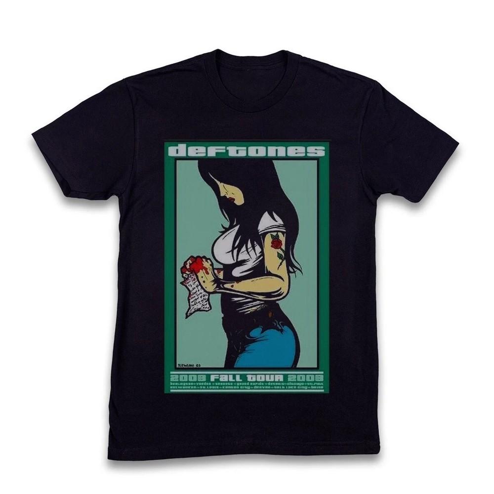 Vintage Deftones Fall Tour 03 Rogers T-Shirt, Unisex Black Cotton T-shirt Unisex T-Shirt XXXXL