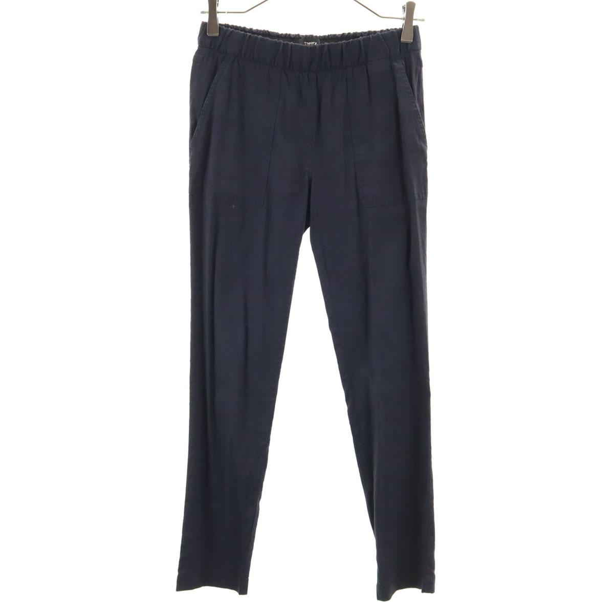 

theory Made in Japan Linen Blend Easy pants Navy Women Used