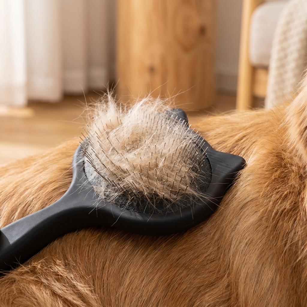 Pet Grooming Brush Shedding Comb for Dogs and Cats Double-Sided Hair Removal Tool with Comfortable Handle Suitable for All Fur Types
