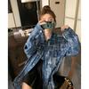Women's Sequined Design, Stylish Lapels, Fashionable Single-breasted Loose, Age-reducing and Versatile Denim Jacket for Women