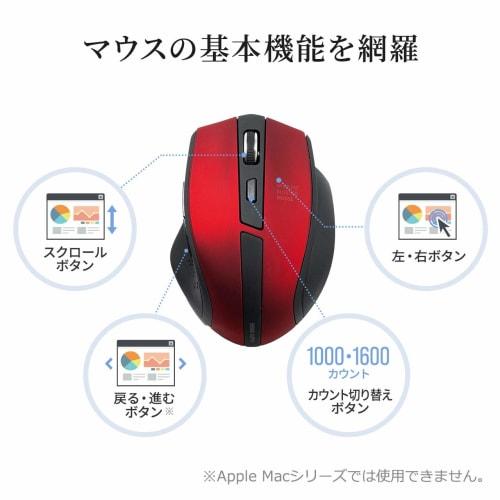 Sanwa Direct Wireless Mouse Quiet 5 Buttons Medium Size Blue LED Ultimate Grip 400-MAW154R