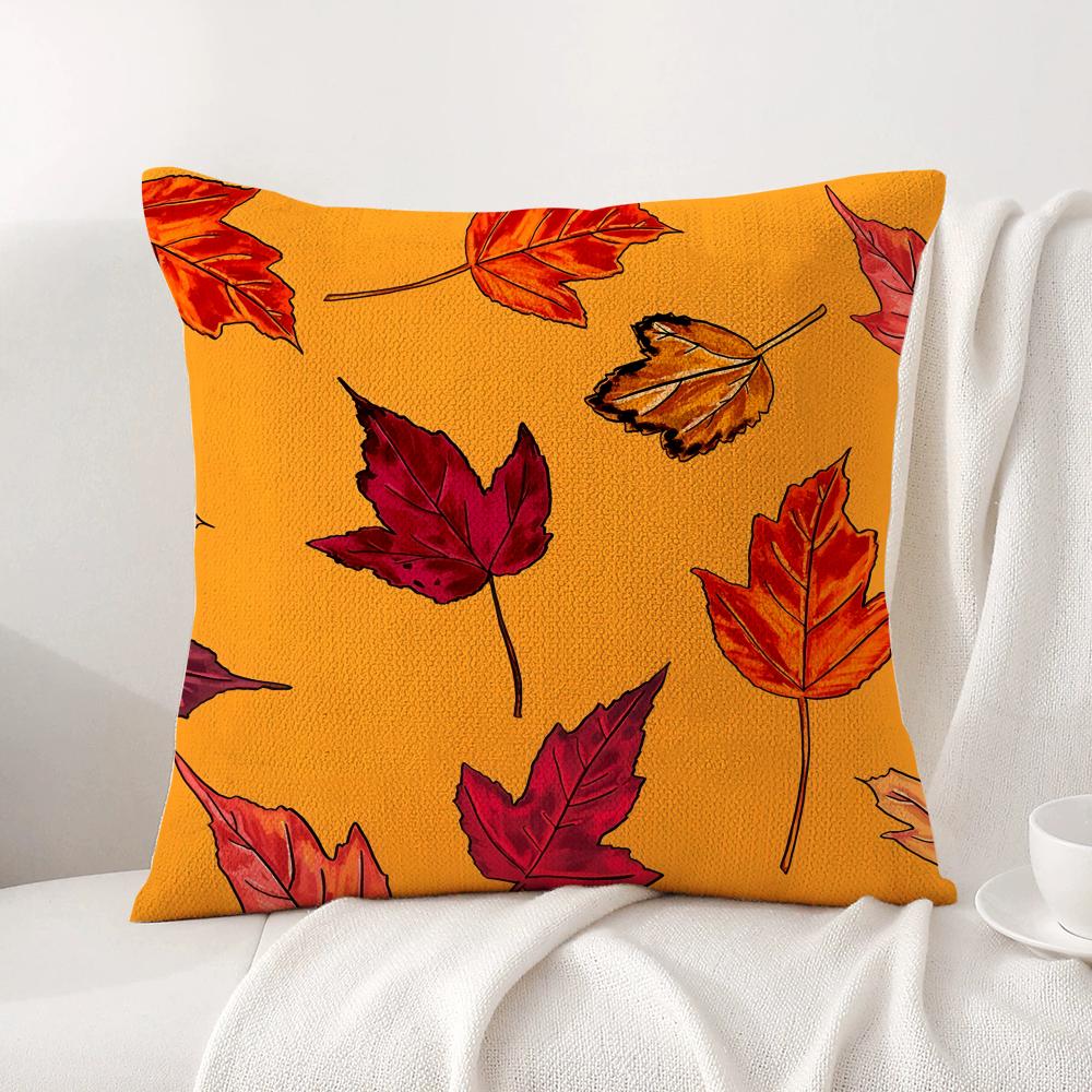 Autumn Leaves Print Cushion Cover, All-Season Universal & Removable Washable, Home Sofa & Bed Pillowcase