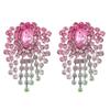 Modne super błyszczące gradientowe kolczyki z pełnymi diamentowymi frędzlami Premium Feeling Temperament Studs kolczyki damskie 1 para