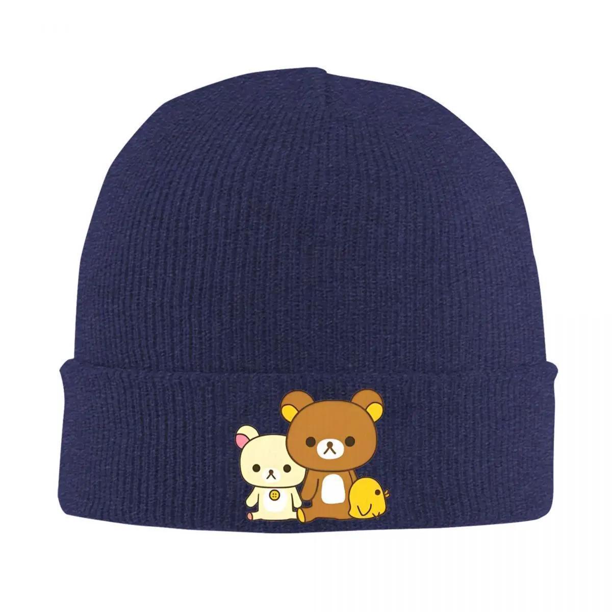 

Rilakkuma Bears Knit Hat Beanie Autumn Winter Hat Warm Casual Kawaii Bears Cute Animals Cap for Unisex Women