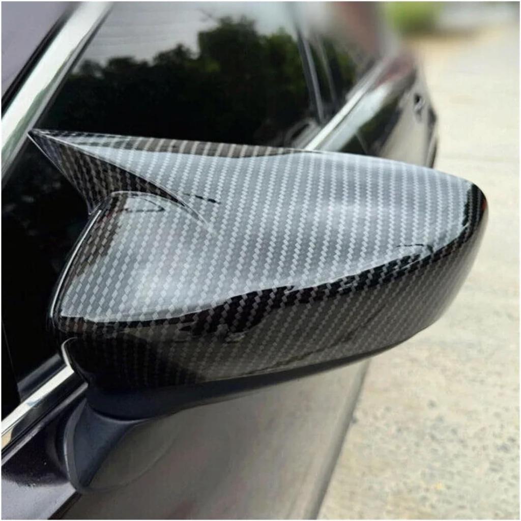 Car Sticker Rearview Side Mirror Cover Wing Cap Exterior Door Rear View Case Trim Carbon Fiber Look Compatible With Mazda 6 Atenza 2014-2017(Gloss
